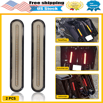 #ad 2X LED Brake Stop Turn Signal Flowing Sequential Tail Light Strip Bar RedYellow $23.99