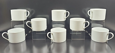 #ad 8 Fitz amp; Floyd Everyday White Flat Cups Set Porcelain Handled Coffee Dishes Lot $76.87