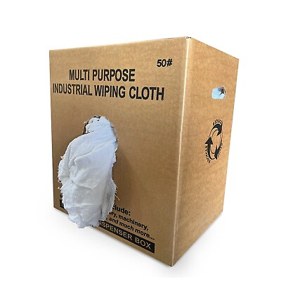 #ad White Terry Towel 100% Cotton Cleaning Rags 50 lbs. Box Multipurpose Cleaning $102.59
