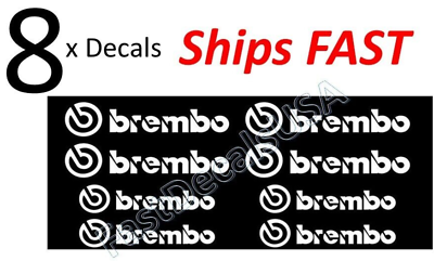 #ad 8 x Brembo Caliper Decal White Sticker Heat Resistant Free Shipping $7.25