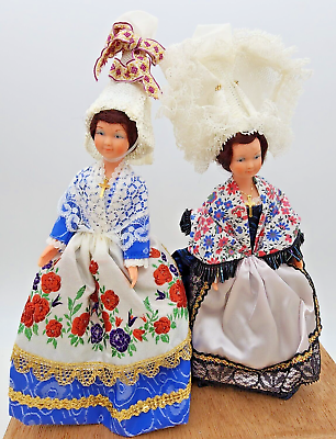 #ad French dolls VTG traditional dress folk art approx 11quot; T Rouen Lisieux Normandie $25.00