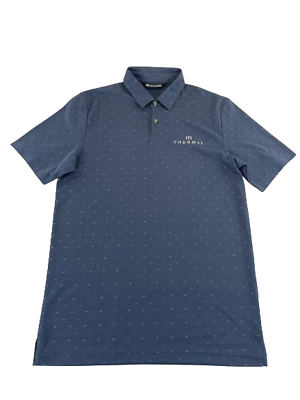 #ad Travis Mathews Thermal Embroidered Desert Park Mens Blue Golf Polo Shirt Size M $38.24