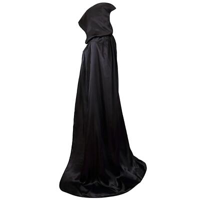 #ad Adult Kids Hooded Cape Robe Cloak Vampire Witch Wizard Halloween Costume $8.98