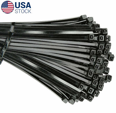 #ad 100 Cable Zip Ties 12 Inch Long Cable Ties Heavy Duty Nylon Cord Black 50lb test $7.49