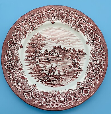 #ad VTG HOMELAND W.H. Grindley amp; Co Red Staffordshire England 7quot; Plate Water mill. $8.99