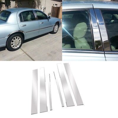 #ad 6X Silvery Pillar Posts Door Trim Window Cover For Lincoln Town Car 1998 2011 $11.04