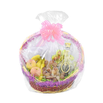#ad Large Gift Basket Cellophane Bag 28 Inch x 24 Inch Clear $4.95