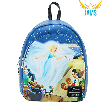 #ad Loungefly Disney Pinocchio Blue Fairy Magic Mini Backpack New $69.99