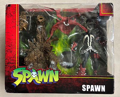 #ad McFarlane Spawn on Throne Deluxe Action Figure Set Damaged Box $29.98