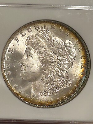 #ad 1884 O Morgan Silver Dollar NGC MS64 Nicely Toned $129.00
