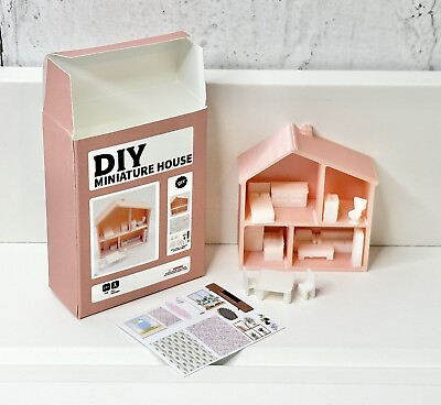 #ad Dollhouse Miniatures Mini Dollhouse W Tiny Furniture For 1:12 Scale Dollhouse $28.00