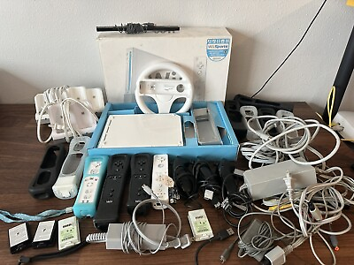 #ad Nintendo Wii Bundle With Accessories Controllers Joycons Sensors Etc $69.99