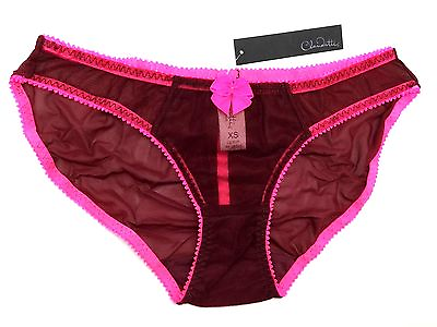 #ad Claudette Dessous Mesh Bikini Panty Brief Lingerie Panties Rouge Noir Elsa Pink $9.99