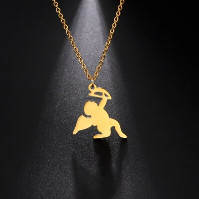 #ad Angel Silhouette Pendant Necklace Hollow Jewelry for Lover Wedding Gifts $6.59