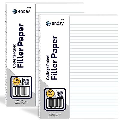 #ad College Ruled 3 Hole Punched Filler Paper 100 Sheets Per Pack Lined White Pape $14.71