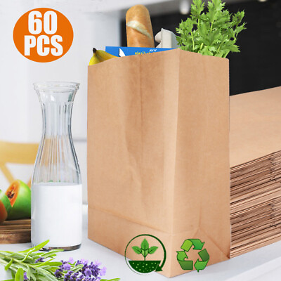 #ad 60PCS Kraft Paper Bag Party Shopping Gift Bags Retail Merchandise 12x17inch $42.19