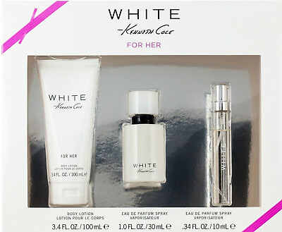 Kenneth Cole White for Her Gift Set 3 pc 1oz EDP0.33 oz 3.4oz Body Lotion $23.99