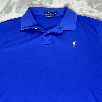 #ad Polo Ralph Lauren Shirt Pima Soft Touch Cotton Stretch Men#x27;s Blue Solid Size XL $22.00
