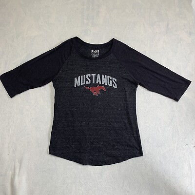 #ad Southern Methodist University SMU Mustangs T Shirt Women#x27;s Large Gray 3 4 Sleeve $4.87