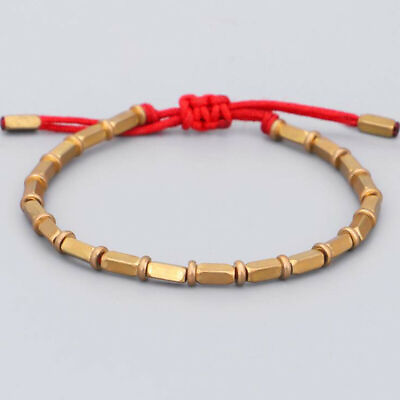 #ad Tibetan Buddhist Handmade Braided Long Copper Beads Lucky Rope Bracelet Bangle C $3.49