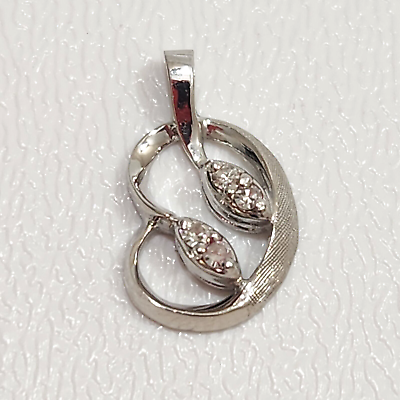 #ad Small 14K White Gold Diamond Heart Shaped Pendant Jewelry $58.39