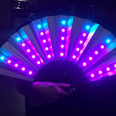 #ad LED Light Remote Control Chinese Hand Held Folding Fan DIY Party Costume Props $29.04
