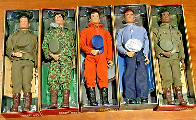 #ad GI Joe 12quot; 40th Action Soldier Marine Pilot Sailor Soldier AA Set of 5 New $325.00