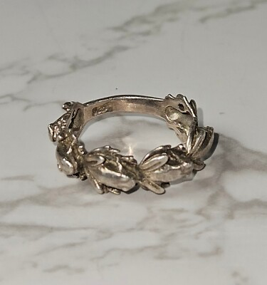 #ad Vintage 925 sterling silver Leaping Frog Ring Size 7 $21.99