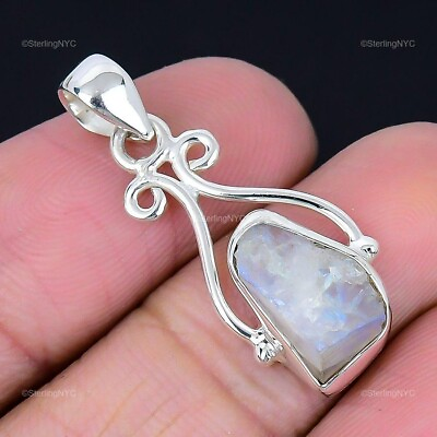 #ad Natural Rainbow Moonstone Gemstone Jewelry 925 Sterling Silver Pendant For Women $7.99