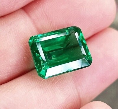 #ad Flawless Natural 10 Ct Green Emerald Certified Emerald Cut Loose Gemstone $34.99