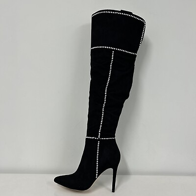 #ad Jessica Simpson Lunia Black Over the Knee High Heel Stiletto Boots SZ 7.5 EU38. $42.25