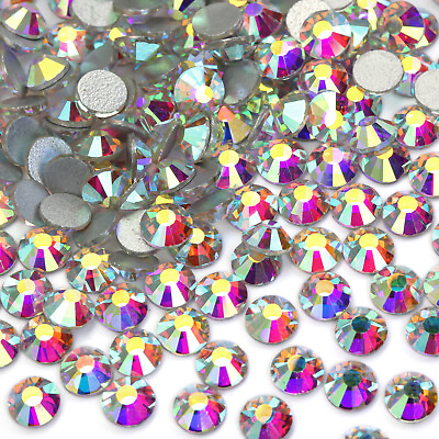 #ad Top quality Crystal AB Rhinestones Flat Back Gems for Nails Clothes Craft Decor $1.96