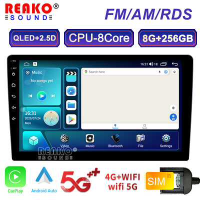 #ad 8256G 10.1quot; Android 12 Double 2 Din Carplay RDS GPS Navi WIFI Car Stereo Radio $349.99
