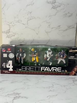 #ad NFL McFarlane BRETT FAVRE Through The Years Exclusive 4 Pack Figures RARE $125.00