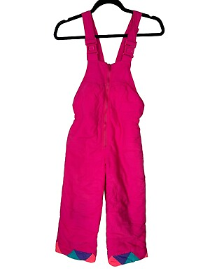 #ad London Fog Vintage Bib Snow Pants Insulated Outdoor Winter Sports Kid#x27;s Sz 5 6 $21.24