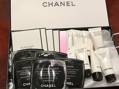 #ad #ad CHANEL 18 PIECES SAMPLES SKIN CARE AND FRAGRANCE WITH CHANEL GIFT BOX $135.00