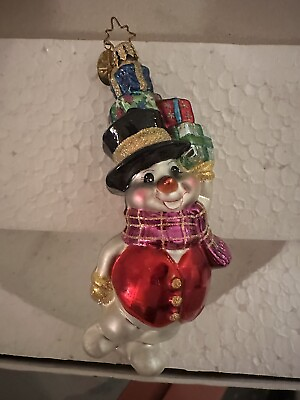 #ad Christopher Radko FREEZY BREEZY SNOWMAN Christmas Ornament in Box 3010360 $29.00
