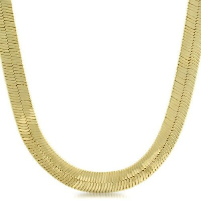 #ad #ad Made in USA. NEW 24K YELLOW GOLD PLATED8mm width18quot; length HERRINGBONE CHAIN $14.00