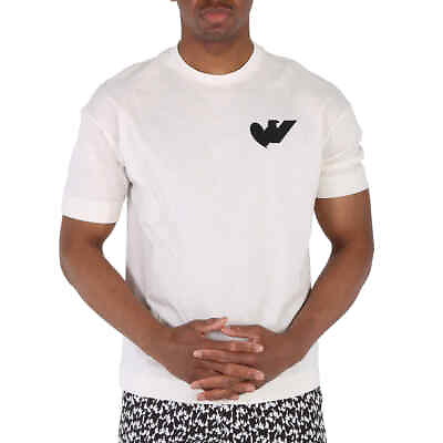 Emporio Armani Men#x27;s Heart Eagle Logo Patch Cotton T Shirt $78.10