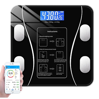 #ad Smart Weight Scale Body Digital Bathroom Scale BMI Bluetooth Body Fat Scale US $12.49