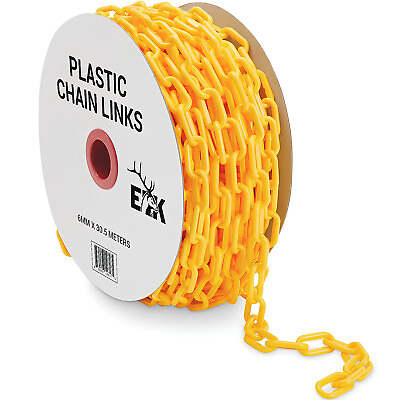 #ad ELK Weatherproof Yellow Plastic Safety Barrier Chain Link 100 Ft $27.99