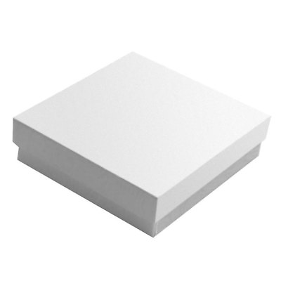 Glossy White Cotton Filled Cardboard Box Jewelry Gift Boxes 100 200 500 $19.33