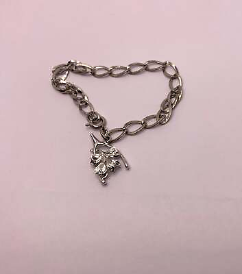#ad Vintage Dainty 7 inch sterling rhodium plated lucky wishbone four leaf clover $23.00