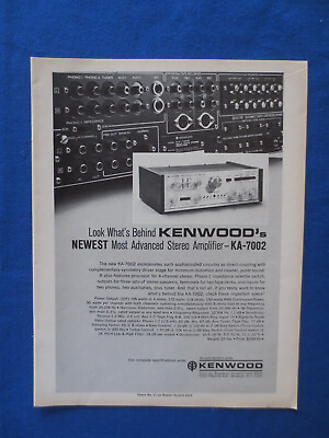#ad Kenwood KA 7002 quot;Most Advanced Stereo Ampquot; Magazine Ad Audio Mag April 1971 C $25.75