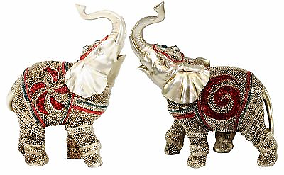 #ad Feng Shui Pair of 5quot; Elegant Elephants Statue Lucky Figurine Gift Home Decor. $21.95