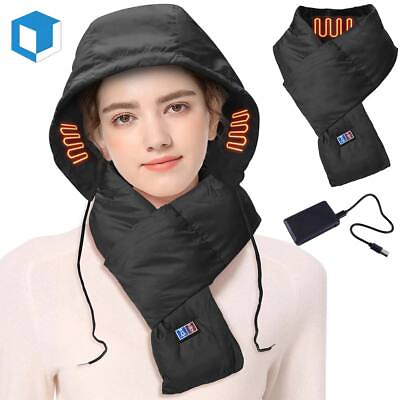 #ad Electric Heated Scarf w Hat Rechargable Portable Neck Heating Pad for Men Women $35.87
