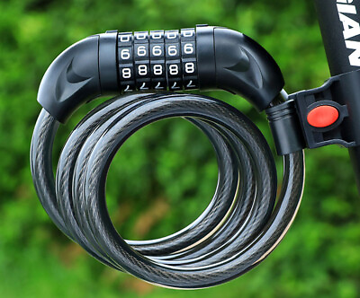 #ad 5 Digit Combination Password Bike Lock Cable Chain Lock with Bracket 40quot; cable $7.59