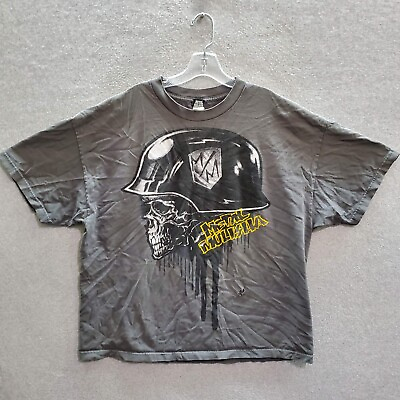 #ad VINTAGE Metal Mulisha Men T Shirt 2XL Gray Y2K Skull Graphic Logo Tee READ $28.88