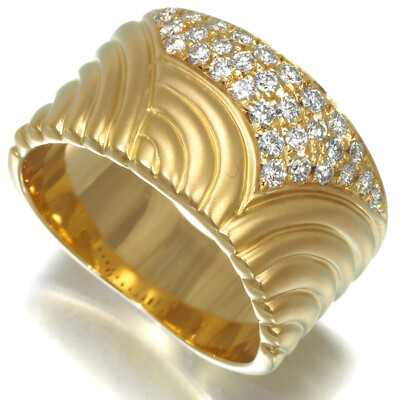 #ad Diamond 0.37ct Paved Ring 18K 750 Yellow Gold $1052.35