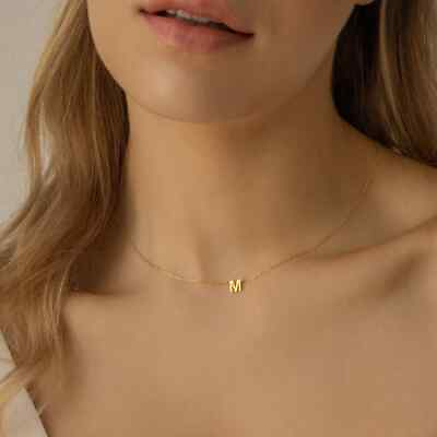 #ad Alphabet Letter A Z Pendant Chain Necklace Gold Silver Plated $9.95